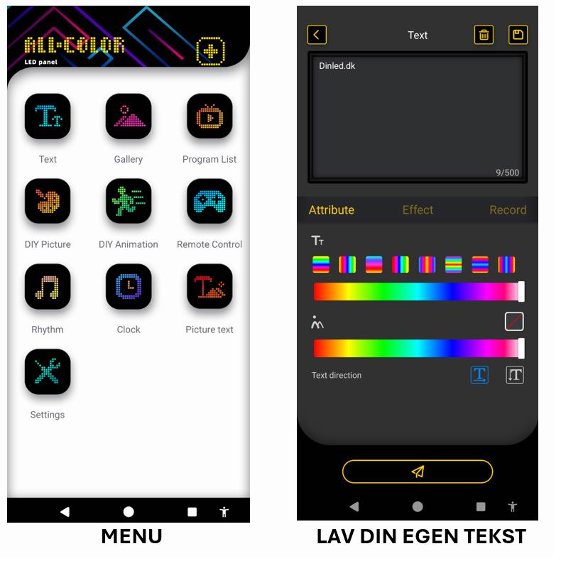 LED lys skilt - USB - fuld farvet . APP styring - 374 x 92 mm +ANGRY EYES