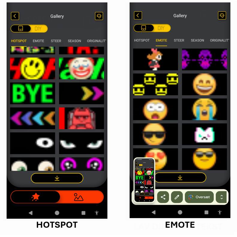 LED lys skilt - USB - fuld farvet . APP styring - 374 x 92 mm +ANGRY EYES