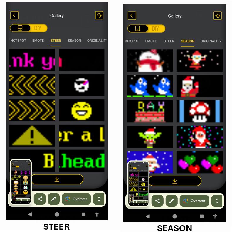 LED lys skilt - USB - fuld farvet . APP styring - 374 x 92 mm +ANGRY EYES