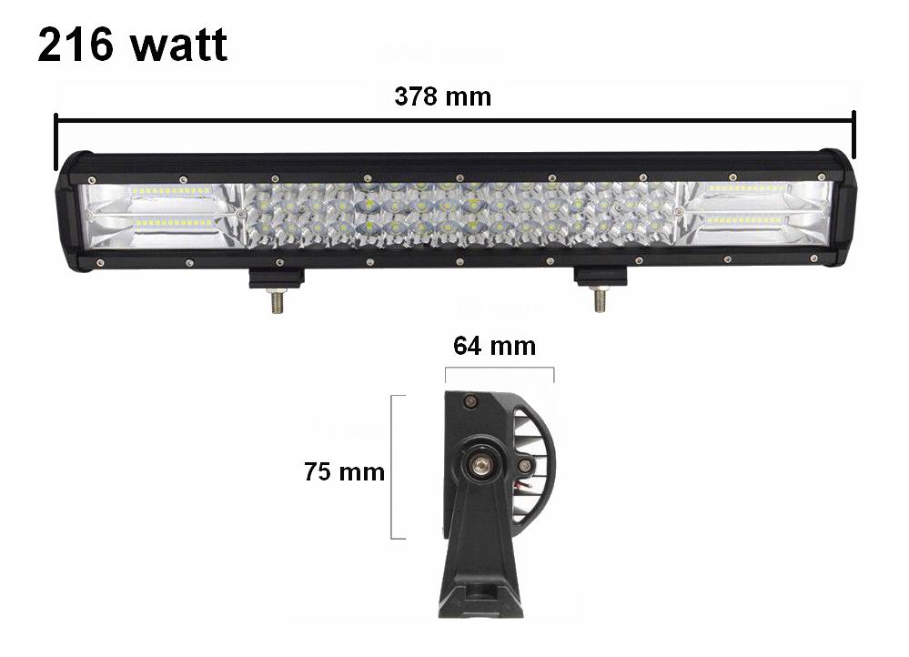 LED Lys bro / lys bar  216 - 288 - 324 - 468 watt 12/24 volt