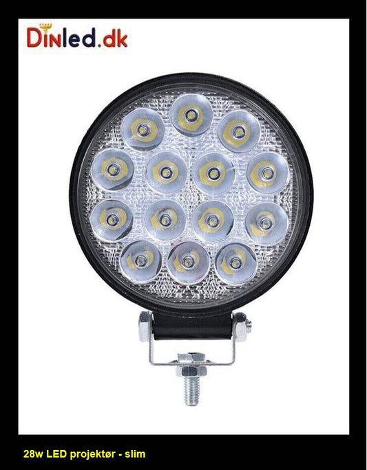 LED køretøjs projektør 28 watt 12 - 24volt - SUPER SLIM