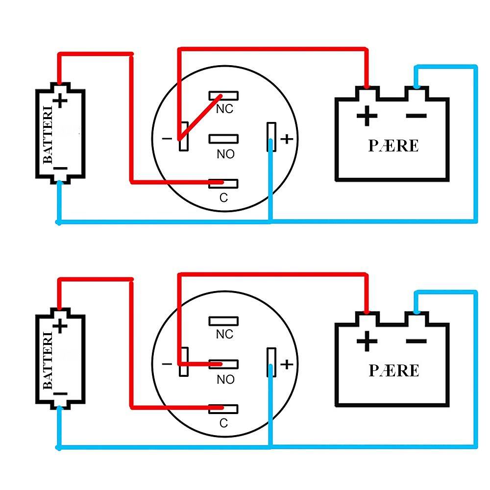 Kontakt - fladhovedet - 16mm med lys