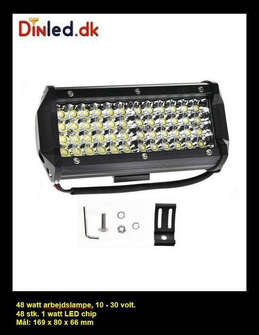 Kompakt 4 rækkers LED køretøjs projektør 48 watt 12/24 volt