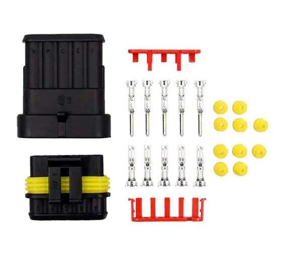 Vandtæt samleled til køretøjer, 5 pin - 6 pin