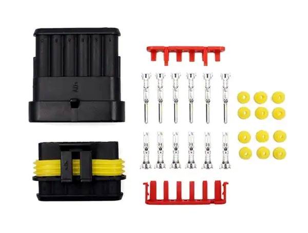 Vandtæt samleled til køretøjer, 5 pin - 6 pin