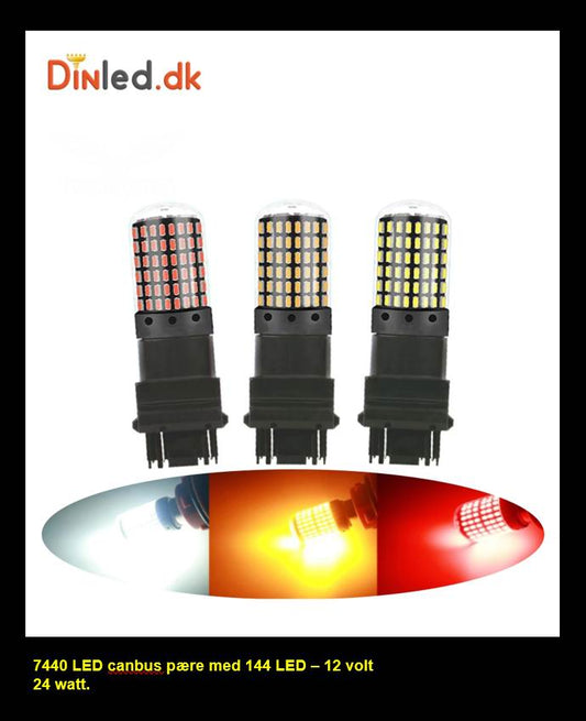 7443 pære med 144 LED og CANBUS - 12 - 24v