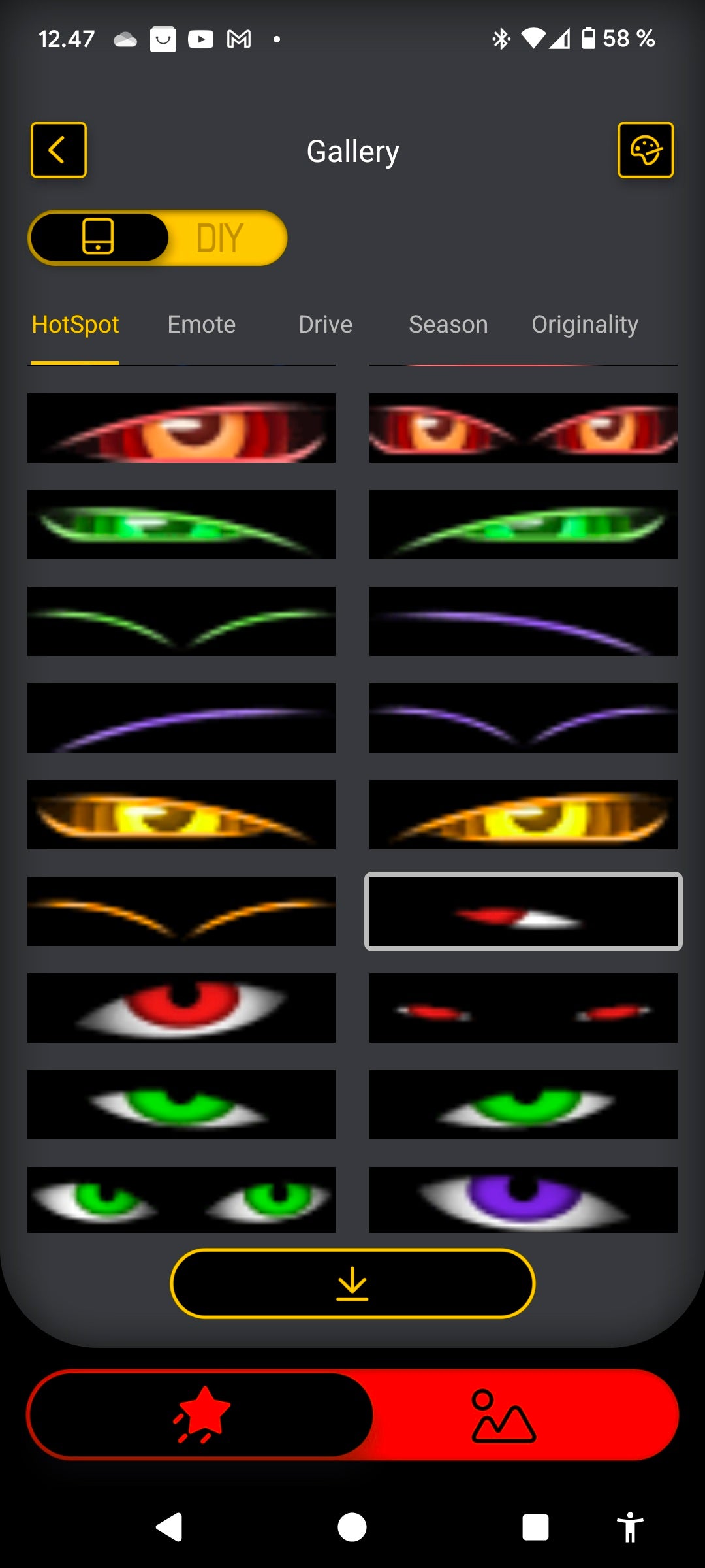 LED lys skilt - USB - fuld farvet . APP styring - 173 x 70 mm +ANGRY EYES