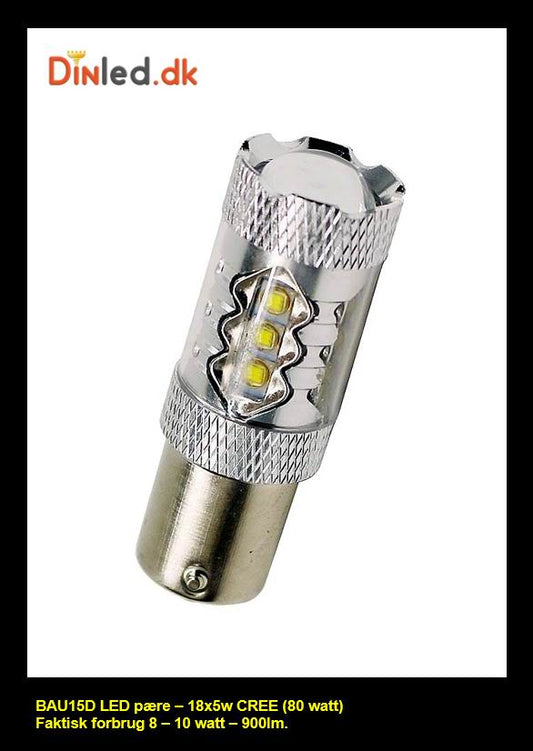 BAU15D LED pære 18 x 5w CREE 12 -24 volt
