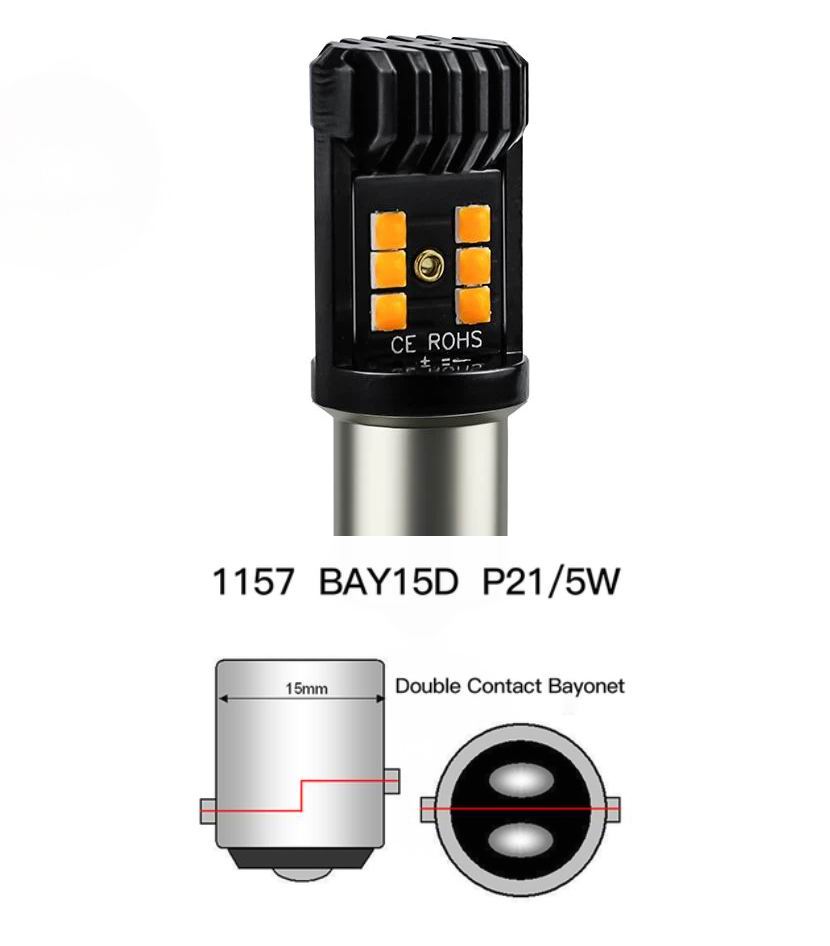 BAY15D LED pære med CANBUS - 12v