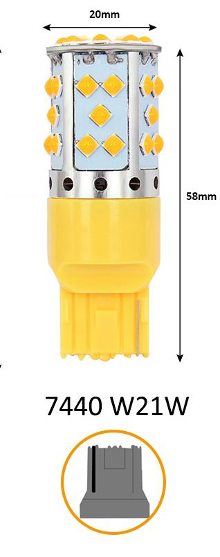 7440 / W21W CANBUS LED pære - 24 watt - 12v