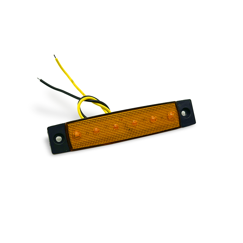 6 LED markeringslygte, 12- 24v - sæt med 5 stk