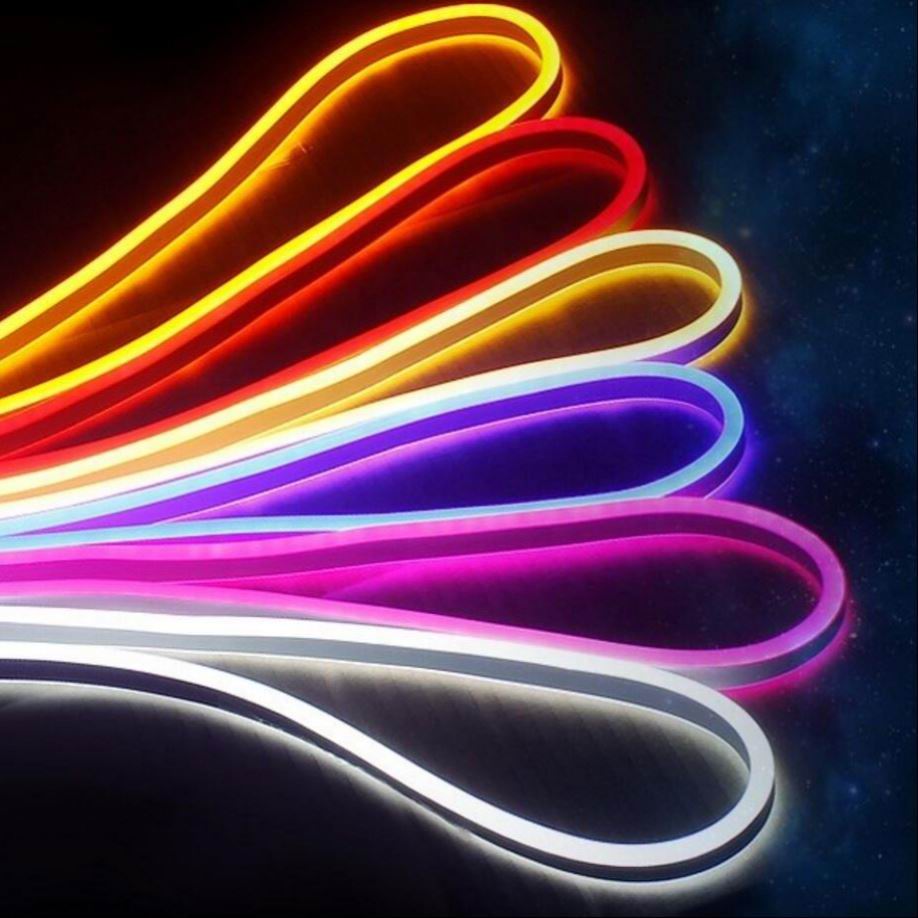 5 meter RGB NEON Led strip, 12 volt, 40 watt, 3600 lumen, IP67, 600 LED.