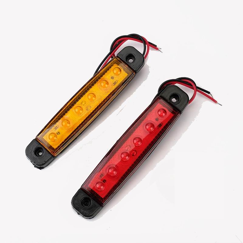 6 LED markeringslygte, 12- 24v - sæt med 12 stk