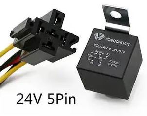 Relæ - 24 volt - 4 / 5 ben - KOMPLET