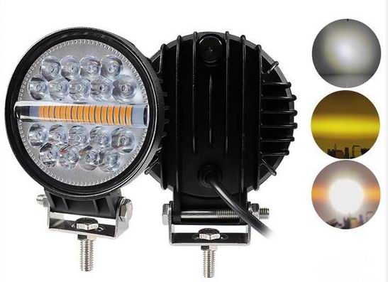 LED køretøjs projektør 42 watt hvid / gul / blitzblink 12 - 80 volt