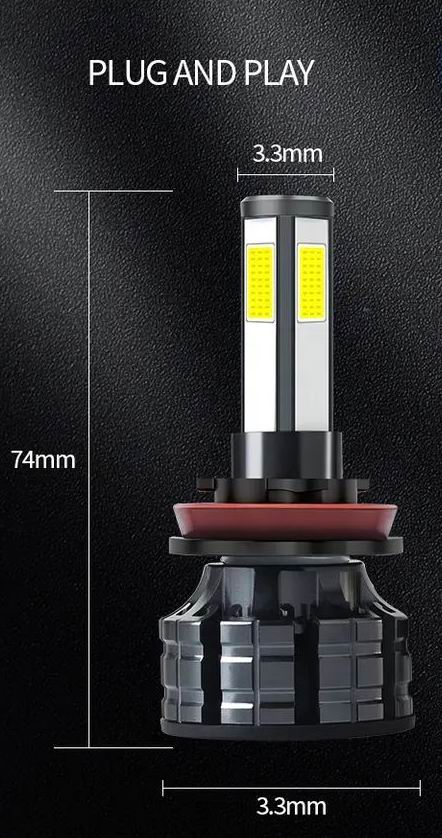 4 sidet LED forlygtepærer med ekstern styreboks