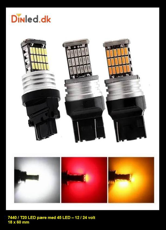 7440 / T20 CANBUS LED  pære - 12v