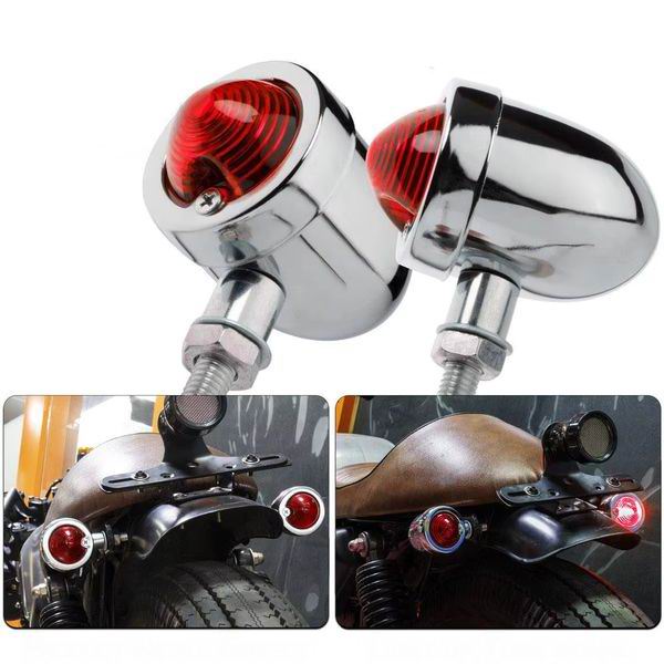 Retro baglygter til Scooter / Motorcykel - sæt med 2 stk.