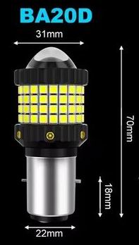 LED forlygtepærer til Scooter / Motorcykel - 10-80v - BA20D / H6