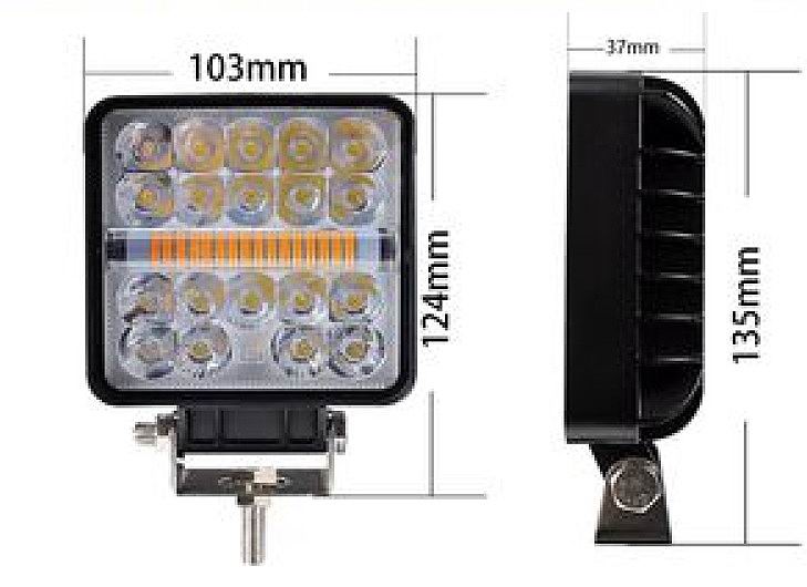 LED køretøjs projektør48 watt hvid / gul / blitzblink 12 - 80 volt