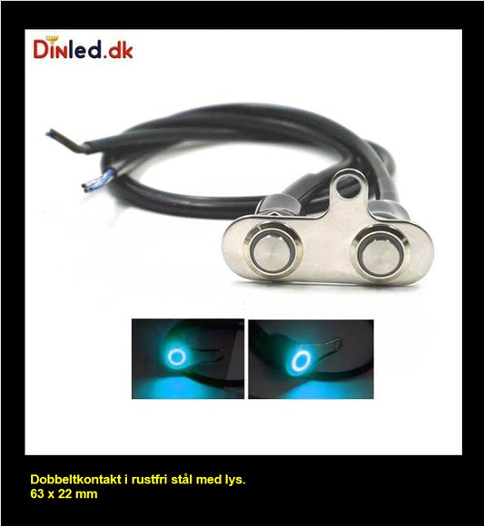 Rustfri dobbelt kontakt til køretøjer med lys