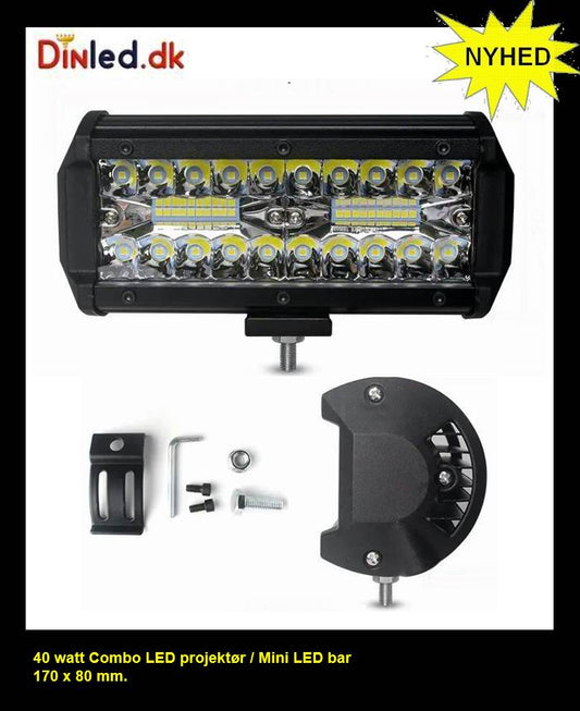 LED køretøjs projektør 40 watt 12/24 volt - Combo