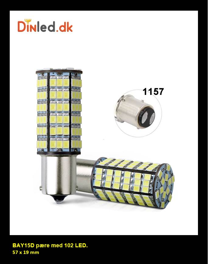 BAY15D LED pære med 120 LED - 12v