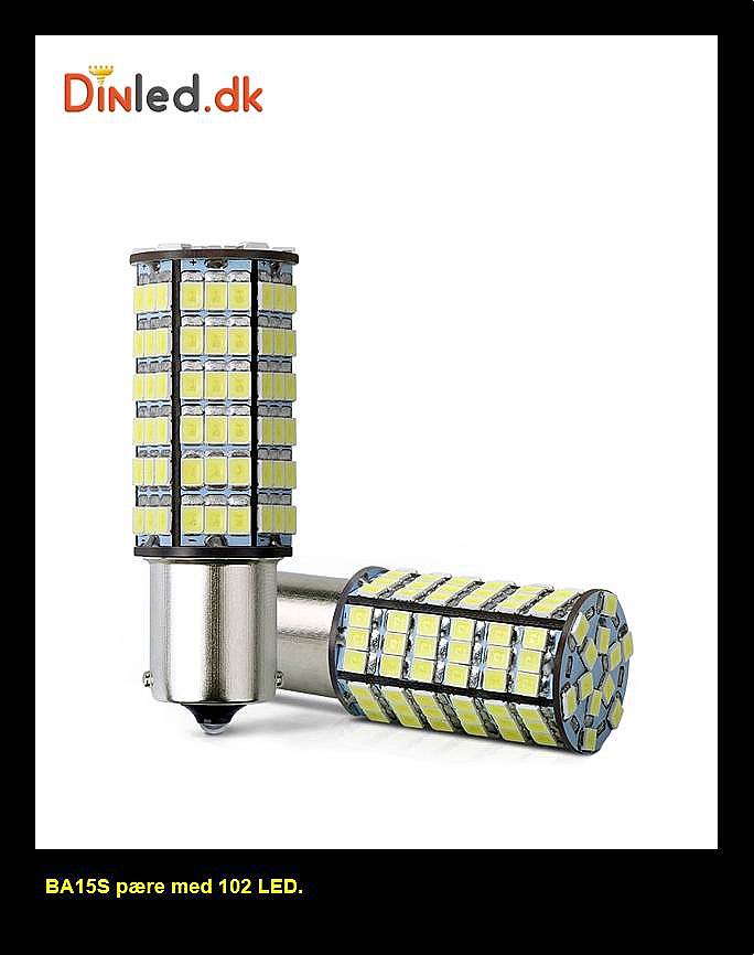BA15S LED pære med 120 LED - 12v
