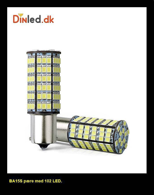 BA15S LED pære med 120 LED - 12v
