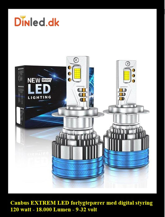 Canbus LED forlygtepærer med ekstern styreboks - 120 watt