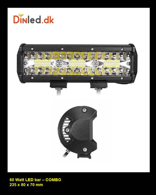 LED køretøjs projektør 60 watt 12/24 volt - Combo