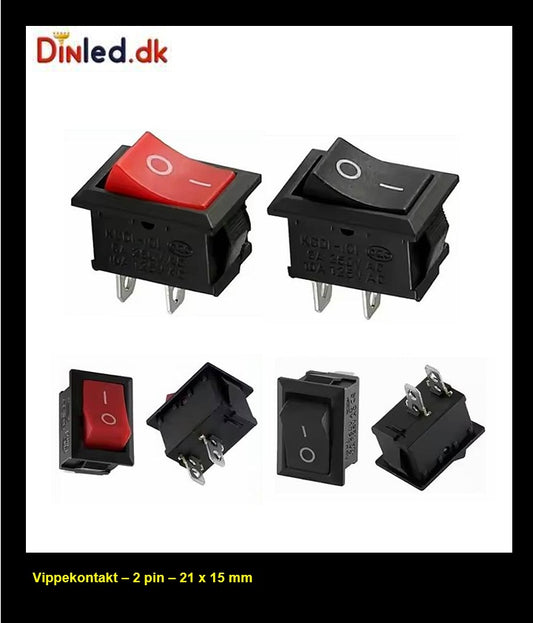 Vippekontakt - 21 x 15mm - 12 - 80 volt