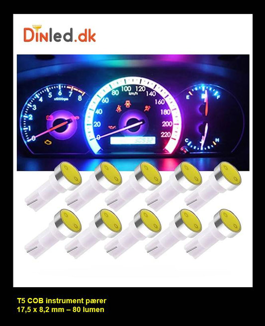 T5 COB LED Instrument pærer - 12v