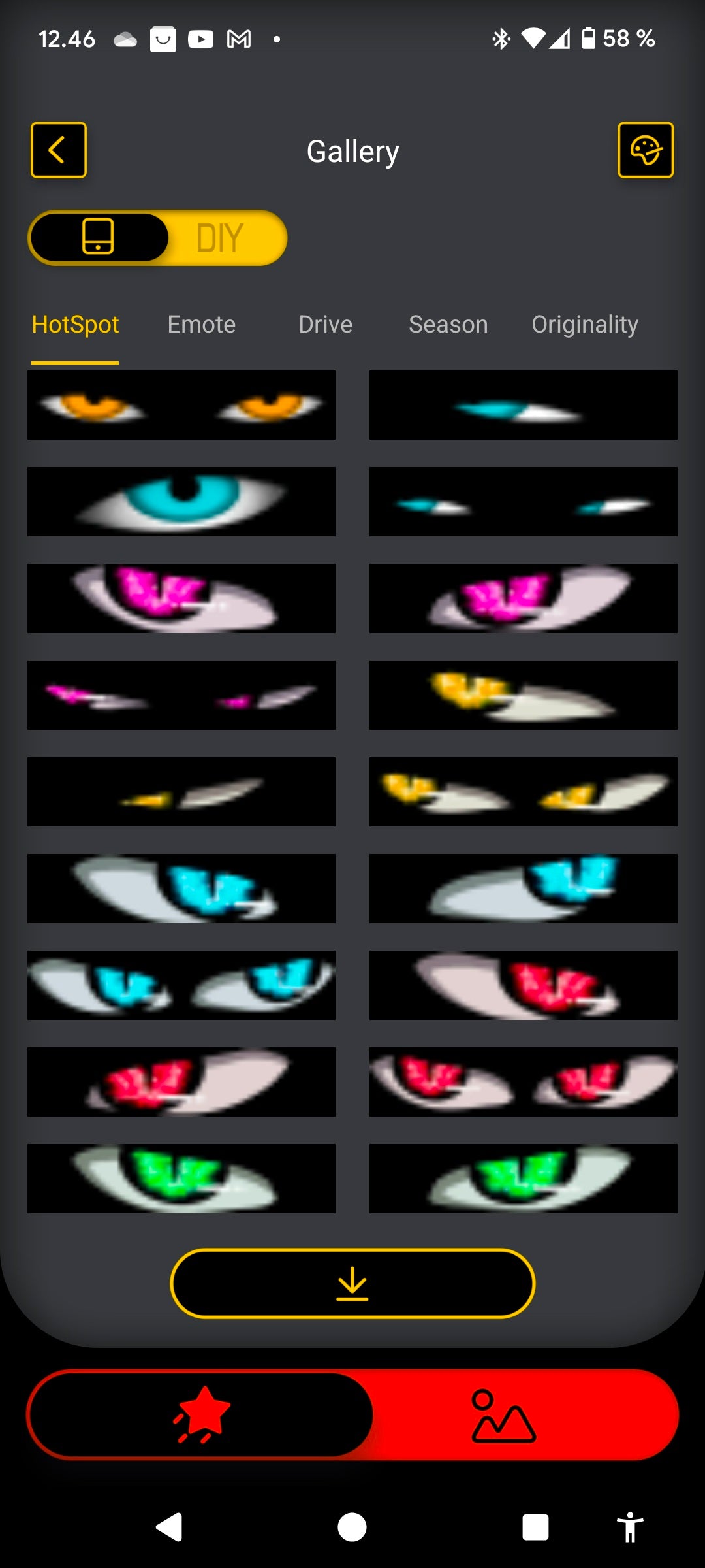 LED lys skilt - USB - fuld farvet . APP styring - 173 x 70 mm +ANGRY EYES