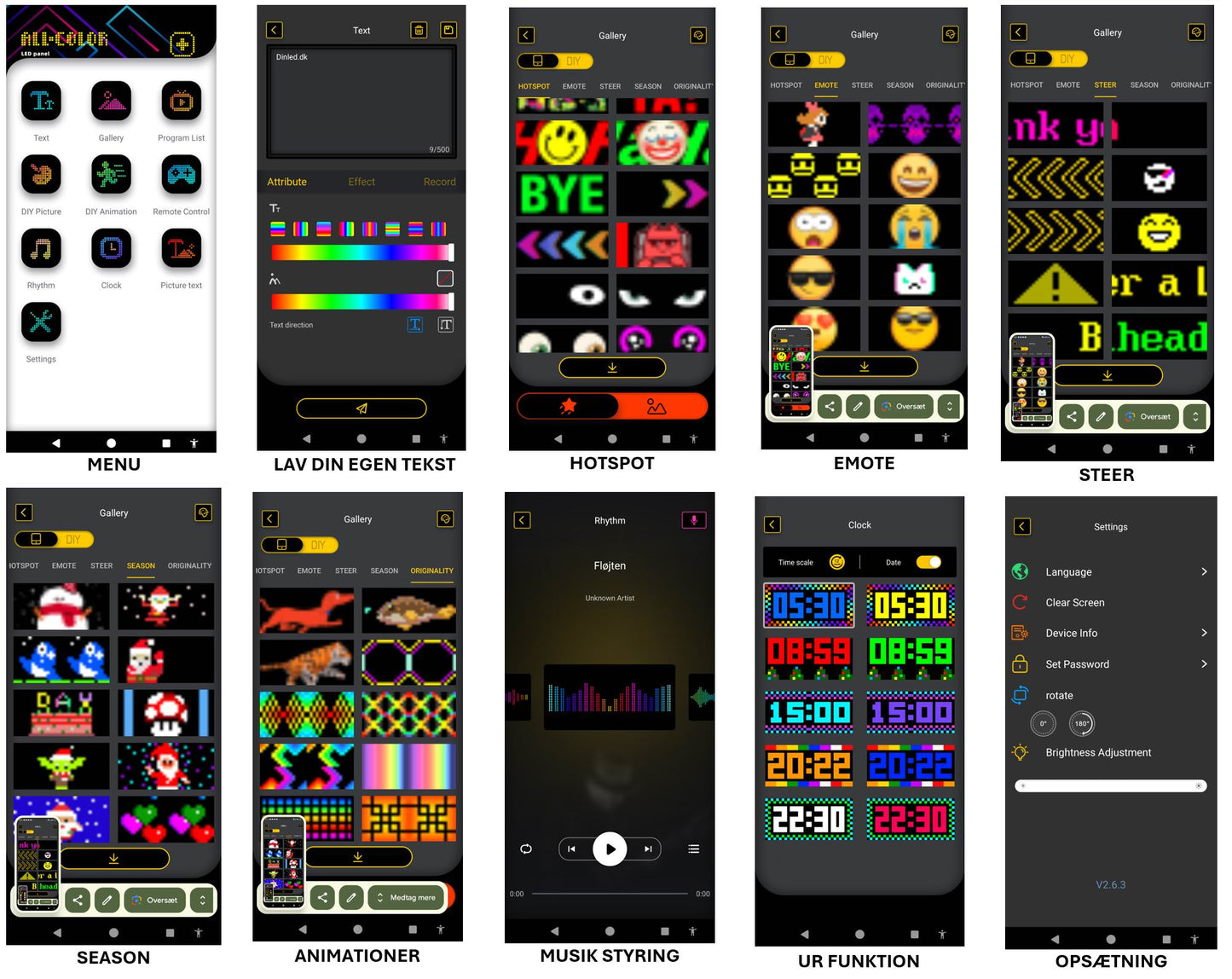 LED lys skilt - USB - fuld farvet . APP styring - 374 x 92 mm +ANGRY EYES