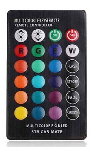 T10 W5W RGB kabinepærer med fjernbetjening (canbus)