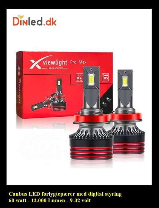 Canbus LED forlygtepærer med ekstern styreboks - 60 watt