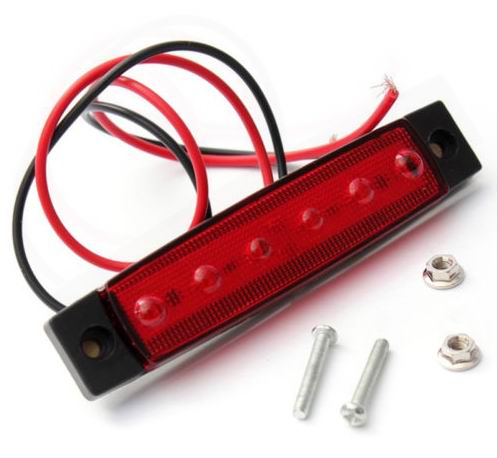 6 LED markeringslygte, 12v