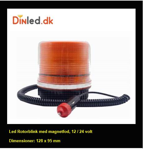Led strobe blink med magnet 12/24v