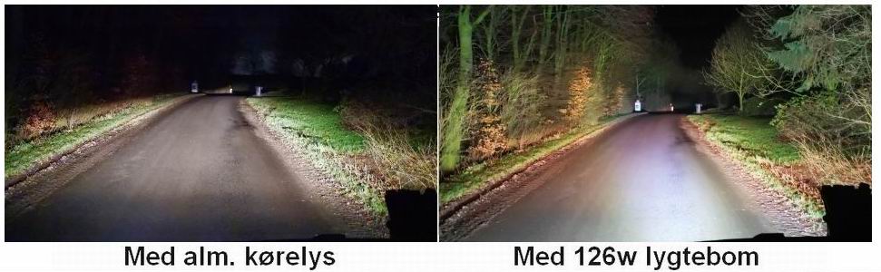 LED Lys bro / lys bar 126 watt inkl. Bull bar og Ledning