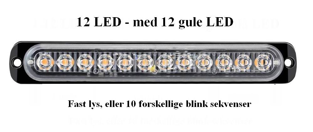 12 LED Blitzblink / strobe blink 12v / 24v - Aflang
