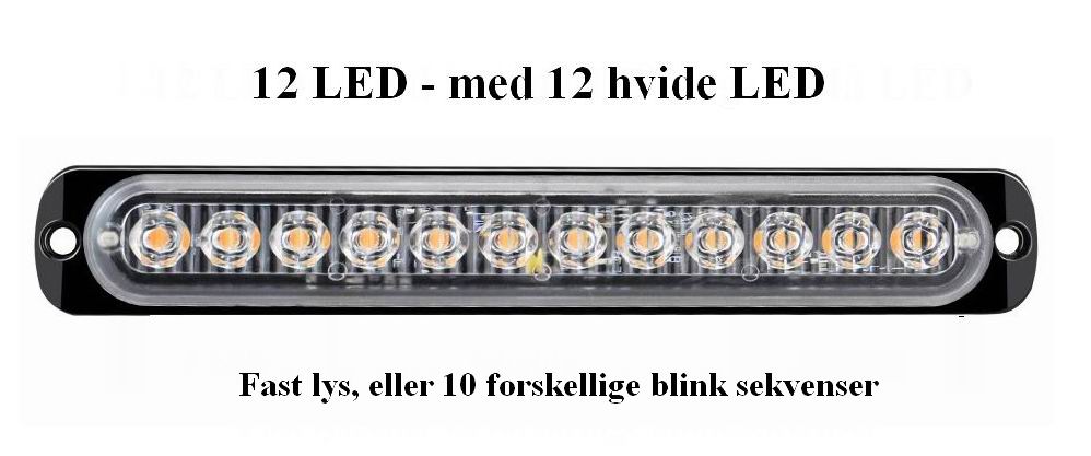 12 LED Blitzblink / strobe blink 12v / 24v - Aflang