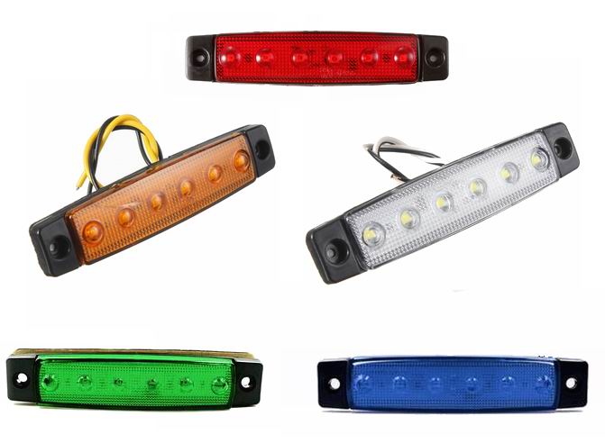 6 LED markeringslygte, 12v