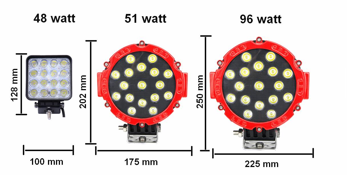 Designer LED projektør 96 / 120 watt 12/24 volt