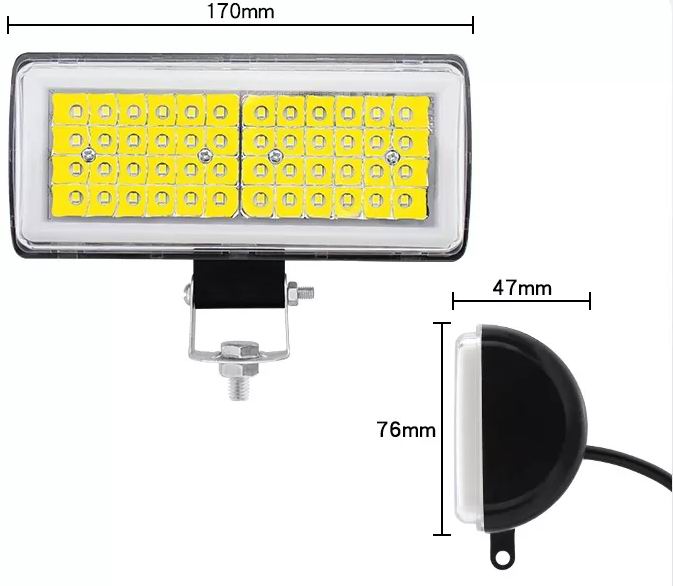 48 watt LED projektører med Halo og blitzblink 12/24 volt
