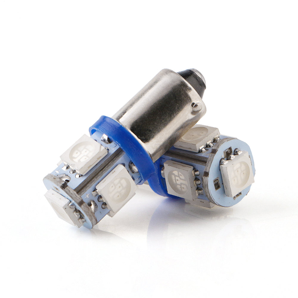 BA9S Pærer med 5 LED - sæt m. 2 stk. - 12v