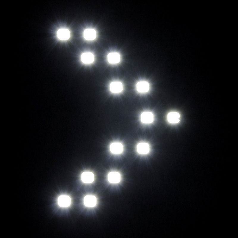 2 stk. blå, røde eller gule blinklys pile, 12v