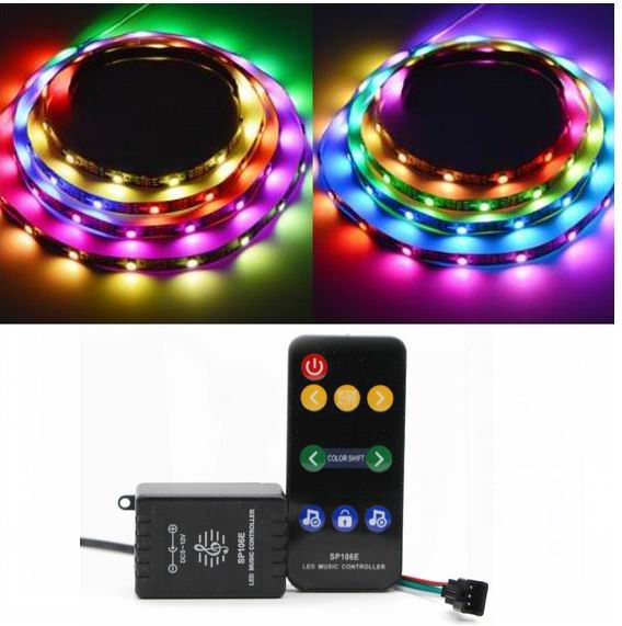 10 meter, 12 volt, 60 watt, 300 LED, MAGIC LED strip, vandtæt - WS2811 - KOMPLET SÆT