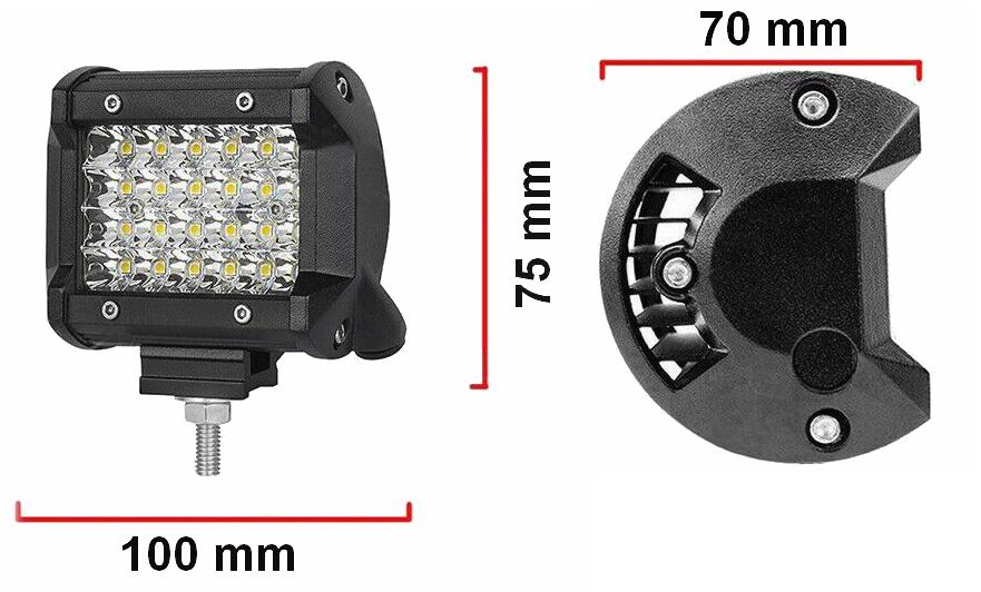 Kompakt 4 rækkers LED projektør 36 watt 12/24 volt