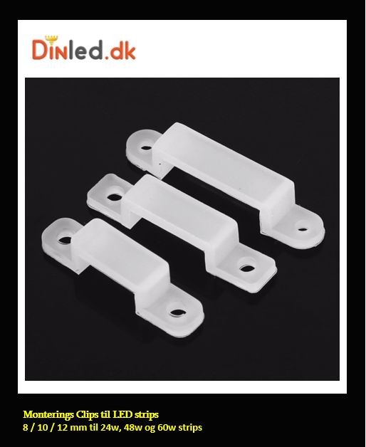 Monterings clips 8, 10, 12 mm 20 stk